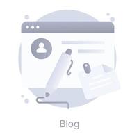 concetto icona di un' ragnatela blog nel piatto design vettore