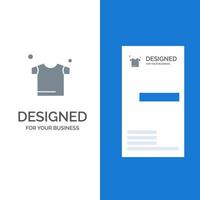 Abiti essiccazione camicia grigio logo design e attività commerciale carta modello vettore