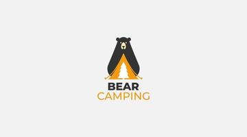 orso campeggio logo design vettore modello