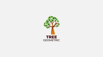 poligono geometrico albero vettore icona logo design illustrazione