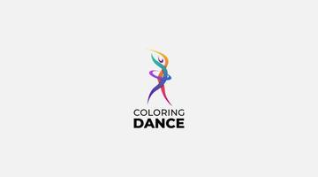 colorato danza astratto persona, logo design elemento vettore