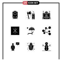 9 creativo icone moderno segni e simboli di frigorifero frigo attrezzo configurazione ragnatela modificabile vettore design elementi