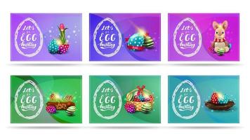 raccolta di cartoline con icone di Pasqua vettore
