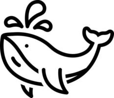 linea icona per balena vettore