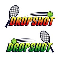 dropshot nel tennis sport con racchetta e palla vettore design
