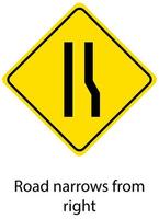 segnale di avvertimento traffico giallo su sfondo bianco vettore