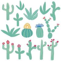modello con diverso cactus. luminosa ripetuto struttura con verde cactus. naturale sfondo con deserto impianti vettore