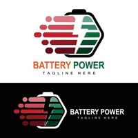 batteria logo disegno, tecnologia ricarica illustrazione, azienda marca vettore