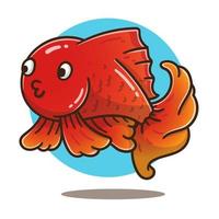 illustrazione di cartone animato siamese combattente pesce vettore
