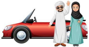 personaggio dei cartoni animati di coppia araba vettore