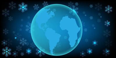 Natale inverno neve con mondo carta geografica futuristico modello sfondo celebrazione stagione vacanza involucro carta , saluto carta per decorare premio Prodotto vettore