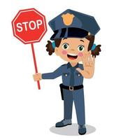 polizia ufficiale fabbricazione un' fermare cartello vettore