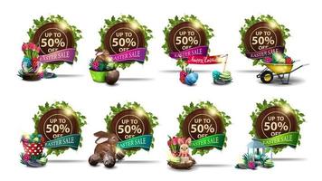 Pasqua sconti banner isolati su sfondo bianco vettore