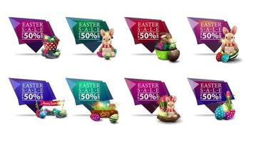 raccolta di banner sconto Pasqua geometrica vettore