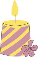 aromatico candela con plumeria fiore illustrazione vettore