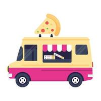 Pizza consegna furgone vettore