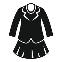 scuola uniforme icona semplice vettore. ragazza vestito vettore