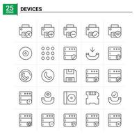 25 dispositivi icona impostato vettore sfondo