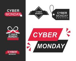 set di icone di vendita cyber lunedì vettore