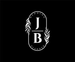 jb iniziali lettera nozze monogramma loghi collezione, mano disegnato moderno minimalista e floreale modelli per invito carte, Salva il Data, elegante identità per ristorante, boutique, bar nel vettore