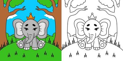 elefante colorazione per bambini vettore