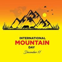 internazionale montagna giorno. dicembre 11. adatto per saluto carta, manifesto e striscione. vettore illustrazione