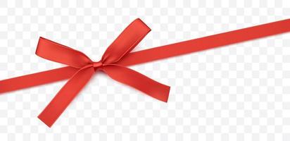 rosso nastro e arco isolato. vettore decorazione per regalo carte, per regalo scatole o Natale illustrazioni
