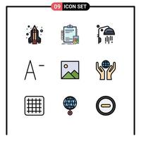 9 creativo icone moderno segni e simboli di mani immagine bagno Immagine font modificabile vettore design elementi