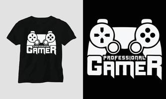professionale gamer - gioco svg maglietta e abbigliamento design vettore