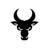 semplice Toro testa silhouette logo modello. selvaggio animale con corno icona, cartello e simbolo. vettore