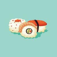 Sushi sfondo. design con cartone animato stile. vettore