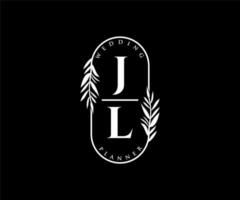 jl iniziali lettera nozze monogramma loghi collezione, mano disegnato moderno minimalista e floreale modelli per invito carte, Salva il Data, elegante identità per ristorante, boutique, bar nel vettore