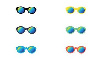 impostato di cartone animato occhiali da sole colorato vettore