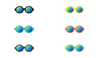 impostato di cartone animato occhiali da sole colorato vettore