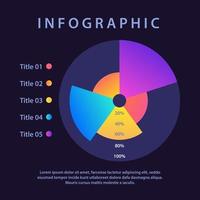 aziende ruoli su mercato cerchio Infografica design modello per buio tema. attività commerciale analisi. torta grafico con percentuali. visivo dati presentazione vettore