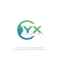 yx iniziale lettera circolare linea logo modello vettore con pendenza colore miscela