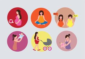 Vettori dell'illustrazione dell'icona di maternità