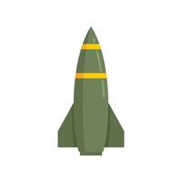 missile militare icona piatto isolato vettore