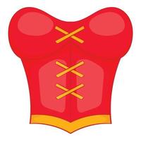 rosso donna corsetto icona, cartone animato stile vettore