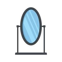 tavolo specchio icona piatto isolato vettore