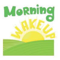 mattina svegliati icona, cartone animato stile vettore