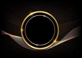 astratto lusso oro cerchio centro brillante colore oro onda vettore premio buio sfondo