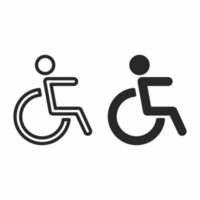 Disabilitato sedia a rotelle icona vettore design