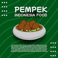 Indonesia tradizionale cibo pempek a partire dal palembang, fatto a partire dal morbido terra pesce carne e amido, vettore piatto illustrazione