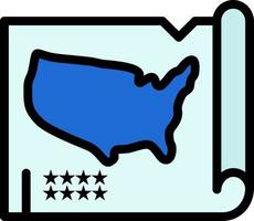 carta geografica stati unito Stati Uniti d'America piatto colore icona vettore icona bandiera modello
