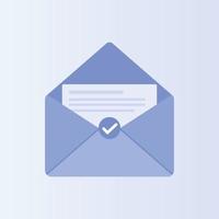 e-mail Busta con Aperto vuoto. isolato su blu sfondo. illustrazione per e-mail newsletter e il ragnatela vettore