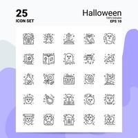 25 Halloween icona impostato 100 modificabile eps 10 File attività commerciale logo concetto idee linea icona design vettore