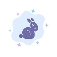 coniglietto Pasqua coniglio blu icona su astratto nube sfondo vettore