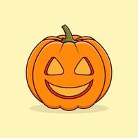 carino sorridente zucca cartone animato icona illustrazione senza denti vettore