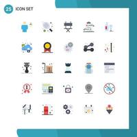 25 creativo icone moderno segni e simboli di bevanda carta sedia lista di controllo appunti modificabile vettore design elementi